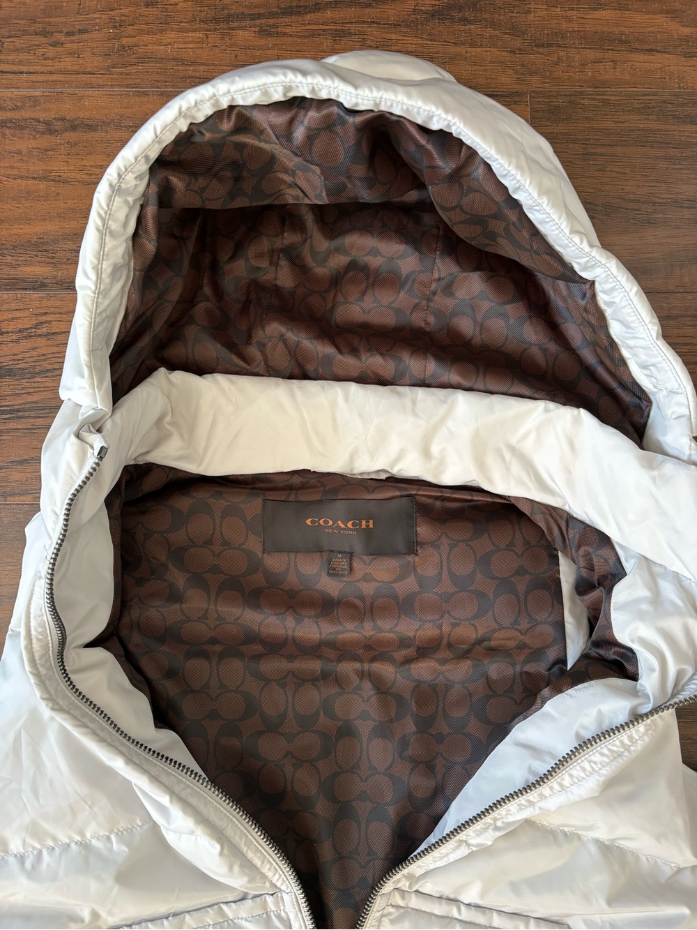 Coach Down Puffer Vest Hooded Sz M - Picture 4 of 6